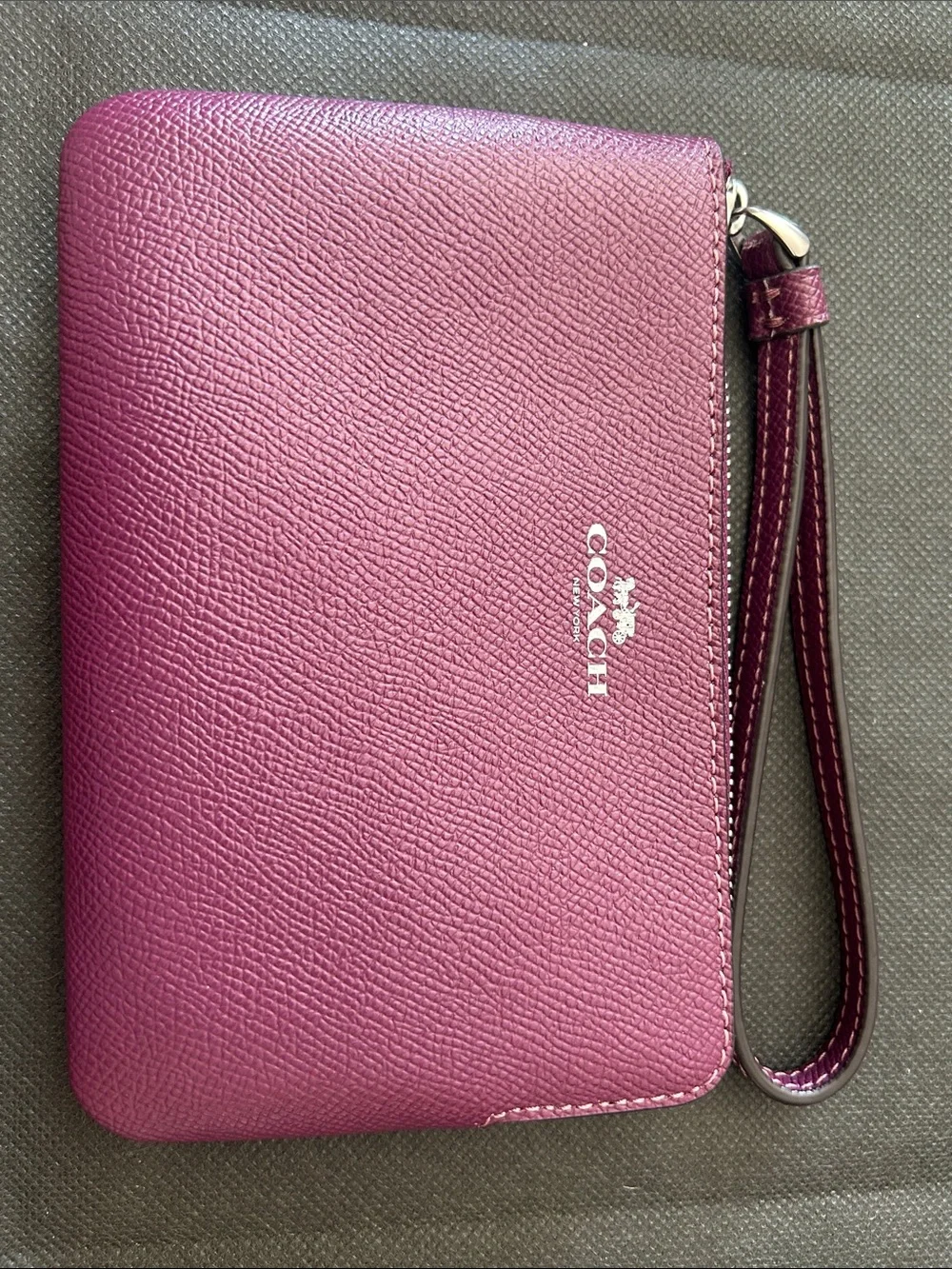 Coach Raspberry-Pink Leather Wallet and Zip Wristlet
